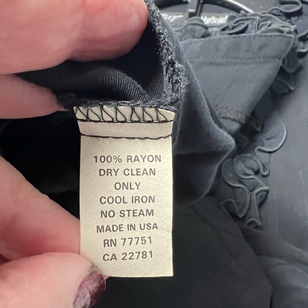 Betsey Johnson Blackish Ruffled Sleeveless Vest - Picture 14 of 16